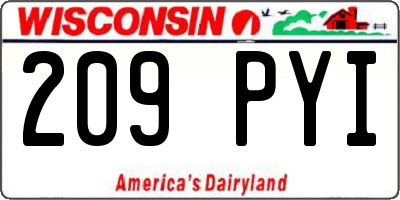 WI license plate 209PYI