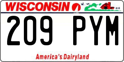 WI license plate 209PYM