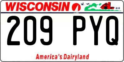 WI license plate 209PYQ