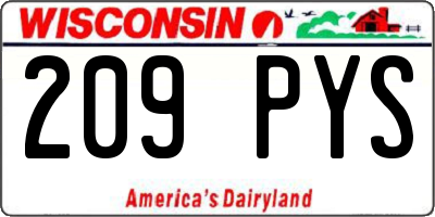 WI license plate 209PYS