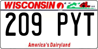 WI license plate 209PYT