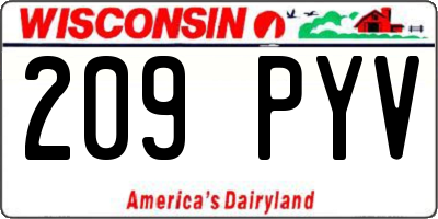 WI license plate 209PYV