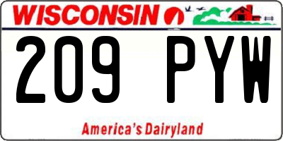WI license plate 209PYW