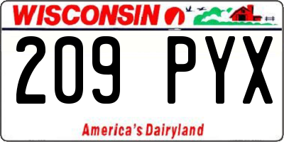 WI license plate 209PYX