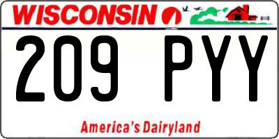 WI license plate 209PYY