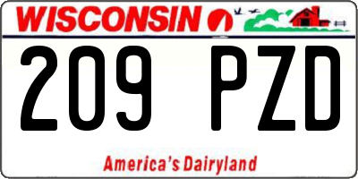 WI license plate 209PZD