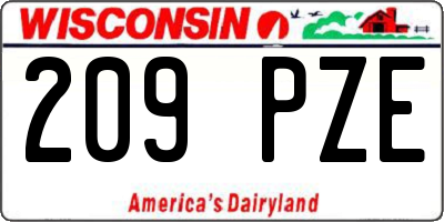 WI license plate 209PZE