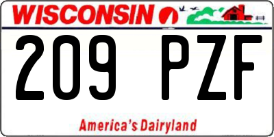 WI license plate 209PZF