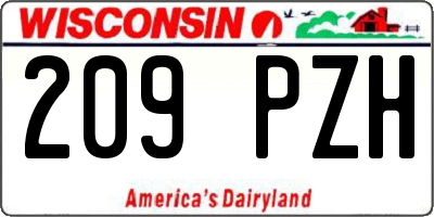 WI license plate 209PZH