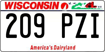WI license plate 209PZI