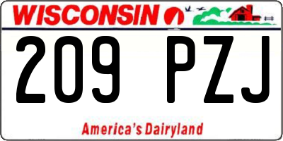 WI license plate 209PZJ