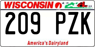 WI license plate 209PZK
