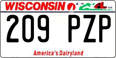 WI license plate 209PZP