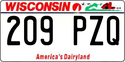 WI license plate 209PZQ