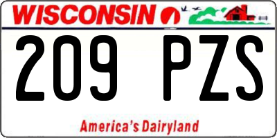 WI license plate 209PZS