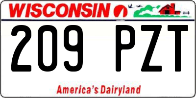 WI license plate 209PZT