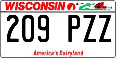 WI license plate 209PZZ