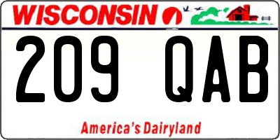 WI license plate 209QAB