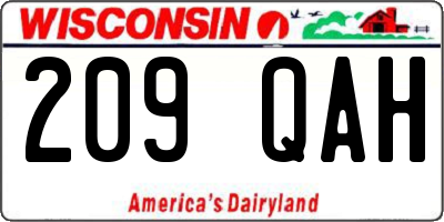 WI license plate 209QAH
