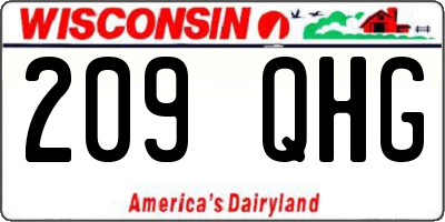 WI license plate 209QHG