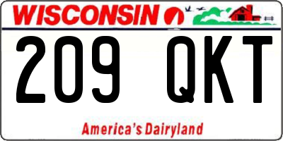 WI license plate 209QKT