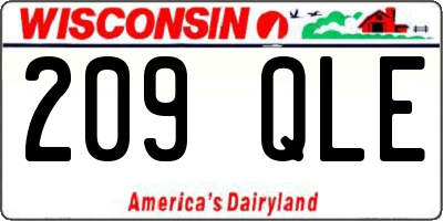WI license plate 209QLE