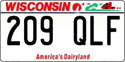 WI license plate 209QLF