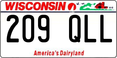 WI license plate 209QLL
