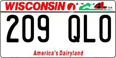 WI license plate 209QLO