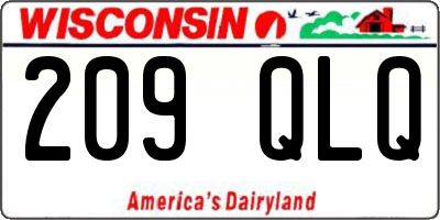 WI license plate 209QLQ