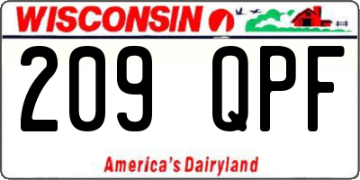 WI license plate 209QPF
