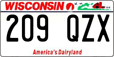 WI license plate 209QZX