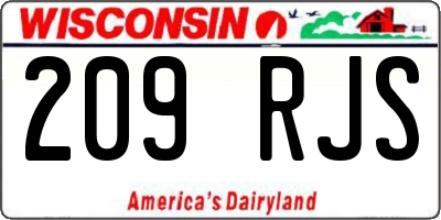 WI license plate 209RJS
