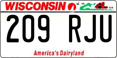 WI license plate 209RJU