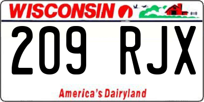 WI license plate 209RJX