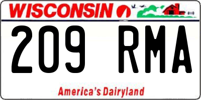 WI license plate 209RMA
