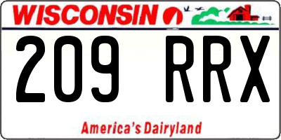WI license plate 209RRX