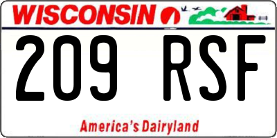 WI license plate 209RSF