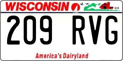 WI license plate 209RVG
