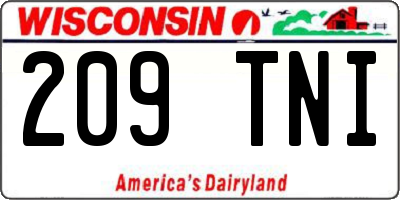 WI license plate 209TNI