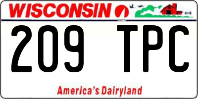 WI license plate 209TPC