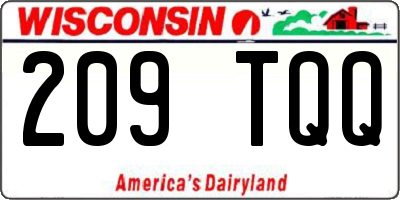 WI license plate 209TQQ