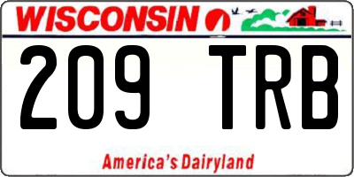 WI license plate 209TRB