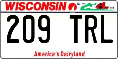 WI license plate 209TRL