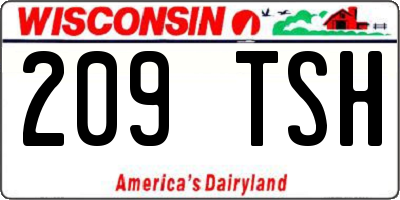 WI license plate 209TSH