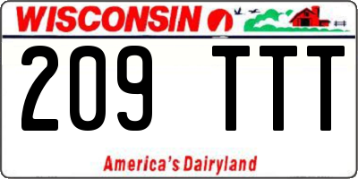 WI license plate 209TTT