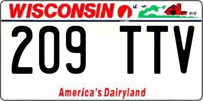 WI license plate 209TTV