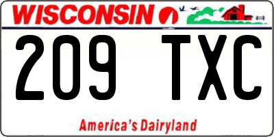 WI license plate 209TXC