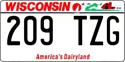 WI license plate 209TZG