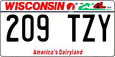 WI license plate 209TZY